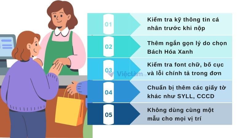 Các lưu ý khi làm đơn xin việc tại Bách Hóa Xanh