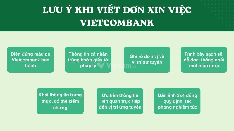 Những lưu ý khi viết đơn xin việc Vietcombank