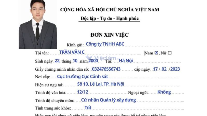 Mẫu đơn xin việc ngành xây dựng và hướng dẫn cách ghi chi tiết Hướng dẫn cách ghi chi tiết đơn xin việc ngành xây dựng