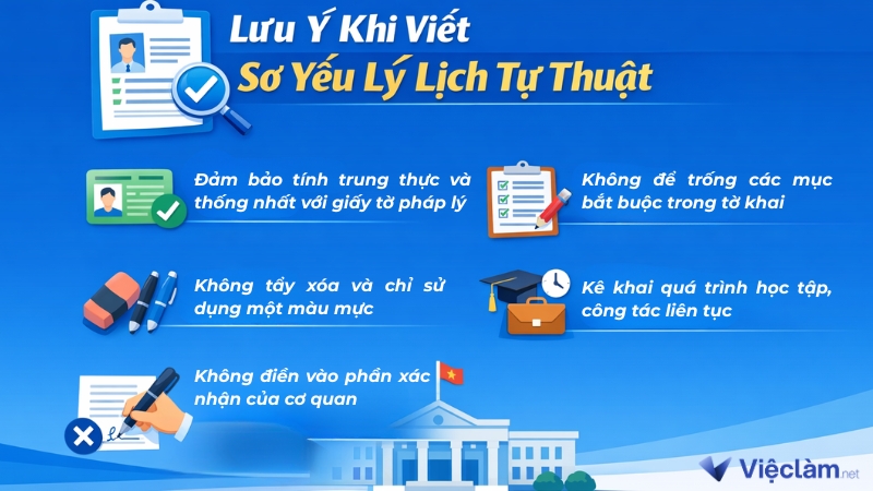 Một số lưu ý khi viết sơ yếu lý lịch tự thuật