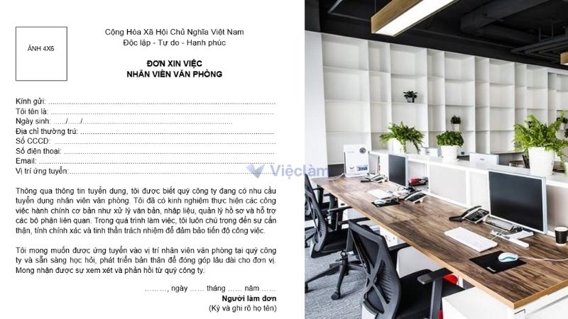 Mẫu đơn xin việc nhân viên văn phòng và hướng dẫn cách điền chi tiết Mẫu đơn xin việc nhân viên văn phòng