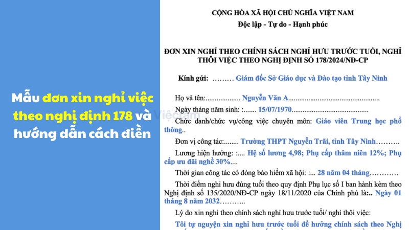 Mẫu đơn xin nghỉ việc theo nghị định 178 và hướng dẫn cách điền Mẫu đơn xin nghỉ việc theo nghị định 178 và hướng dẫn cách điền