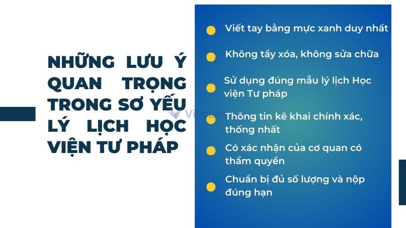 Những lưu ý quan trọng để sơ yếu lý lịch Học viện Tư pháp đạt chuẩn.