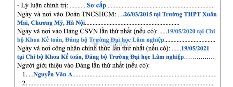 Hướng dẫn cách điền thái độ chính trị trong sơ yếu lý lịch Cách điền thái độ chính trị đối với bản thân trong sơ yếu lý lịch