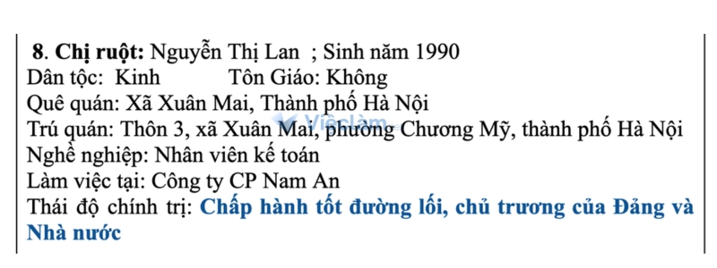 Hướng dẫn cách điền thái độ chính trị trong sơ yếu lý lịch Cách điền thái độ chính trị cho người thân không là Đảng viên