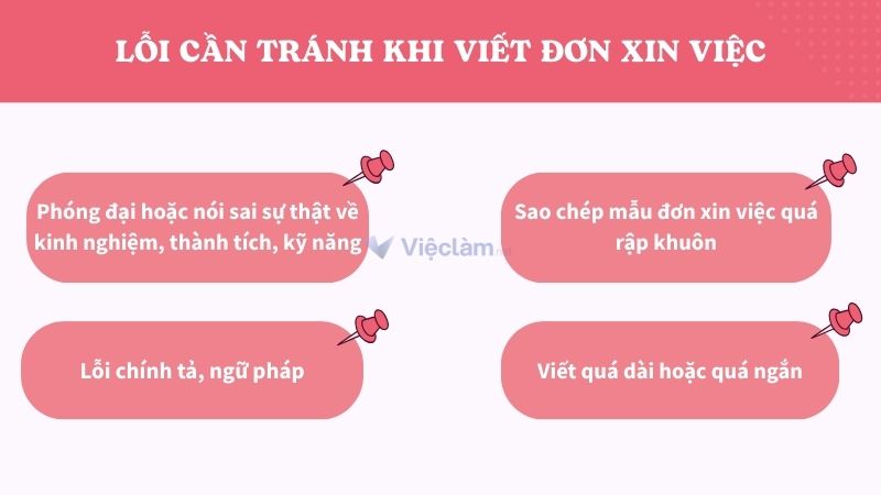 Những lỗi cần tránh khi viết đơn xin việc