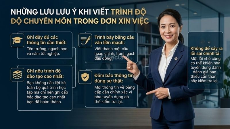 Những lưu ý khi viết trình độ chuyên môn trong đơn xin việc
