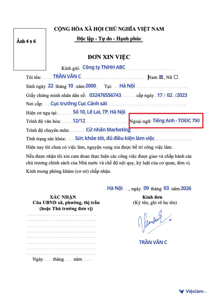 Cách viết mục "Ngoại ngữ" trong đơn xin việc