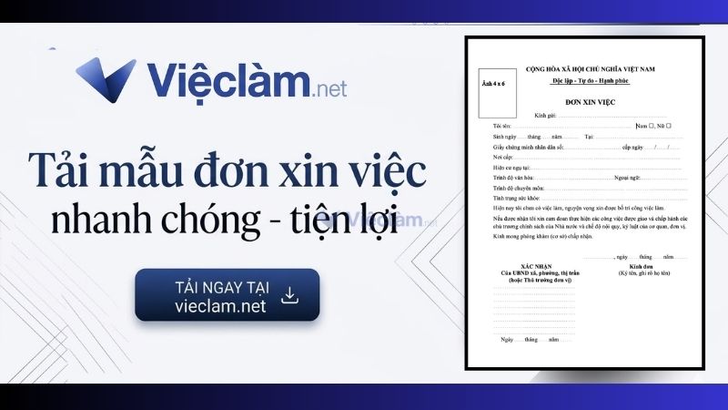 Tải mẫu đơn xin việc chuẩn tại Vieclam.net