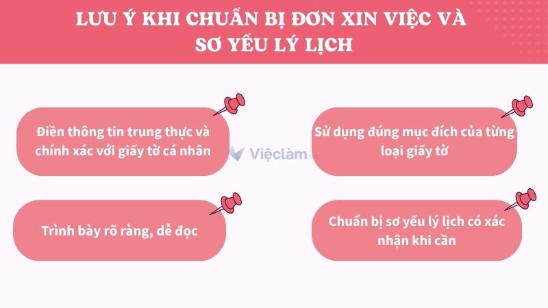 Một số lưu ý khi chuẩn bị đơn xin việc và sơ yếu lý lịch