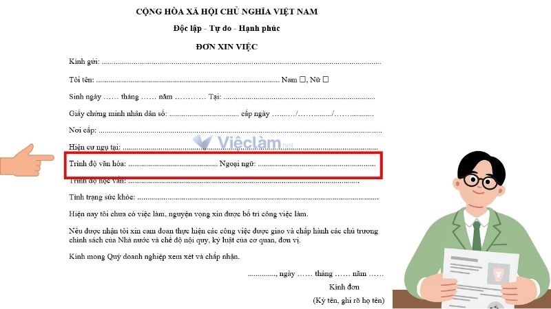 Hướng dẫn chi tiết cách điền Trình độ văn hóa trong đơn xin việc