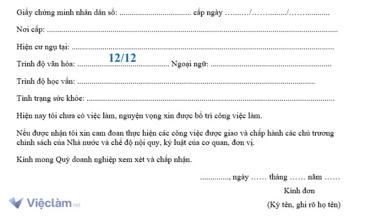 Tham khảo cách điền Trình độ học vấn đối với người học hệ phổ thông 12 năm