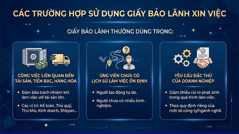 Trường hợp sử dụng giấy bảo lãnh xin việc