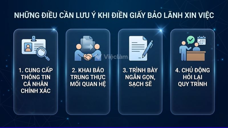 Những điều cần lưu ý khi điền giấy bảo lãnh xin việc 