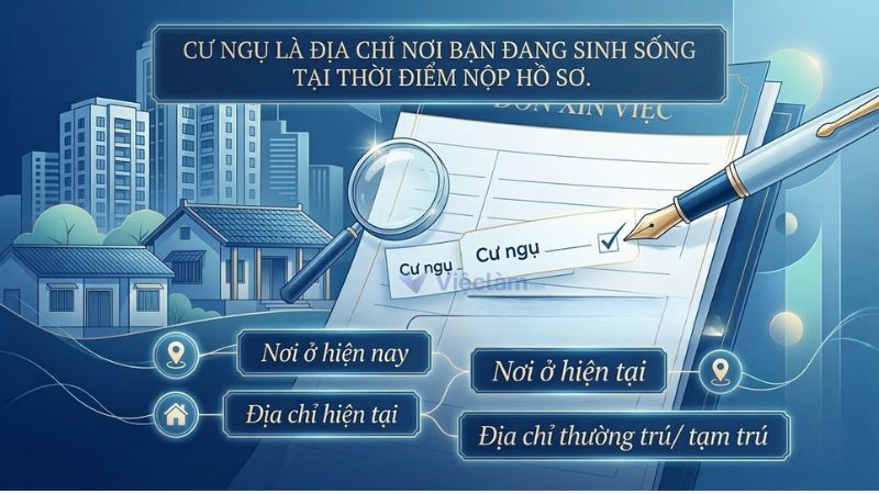 Khái niệm cư ngụ trong đơn xin việc