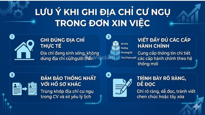 Một số lưu ý quan trọng khi điền mục cư ngụ trong đơn xin việc