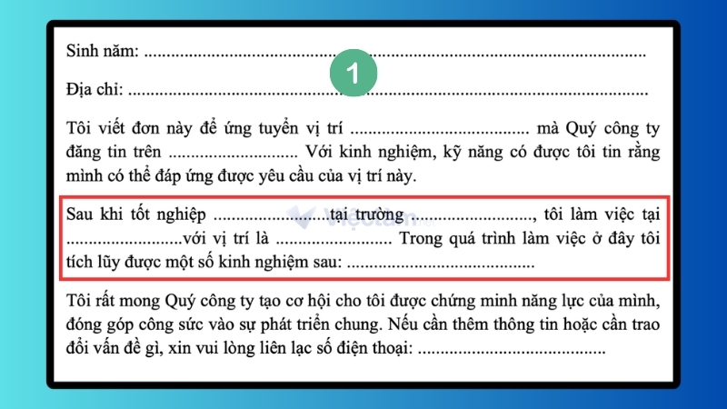Vị trí nghề nghiệp chuyên trong đơn xin việc viết tự do hoặc đánh máy