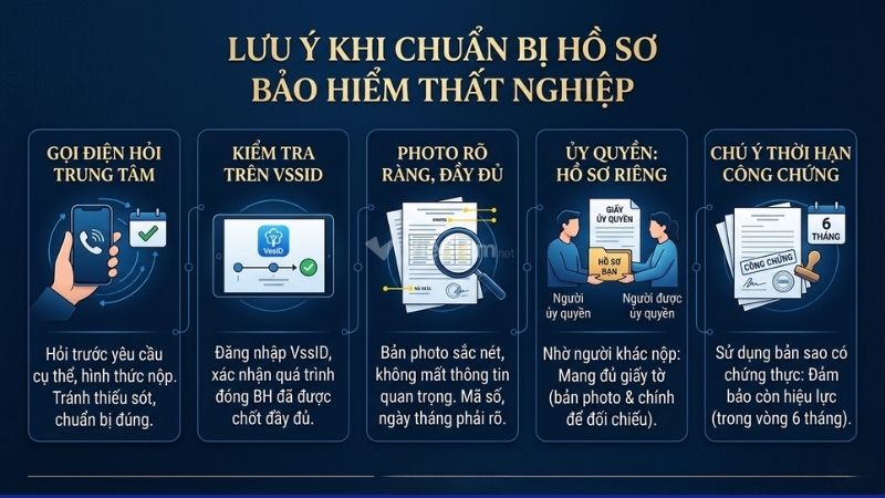 Lưu ý quan trọng khi chuẩn bị hồ sơ bảo hiểm thất nghiệp