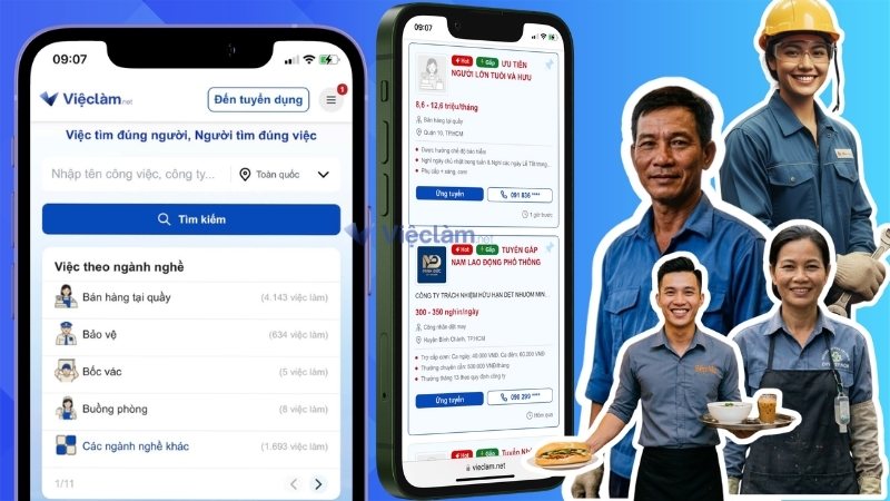 Tìm việc làm uy tín, chính chủ, đa dạng ngành nghề trên Vieclam.net