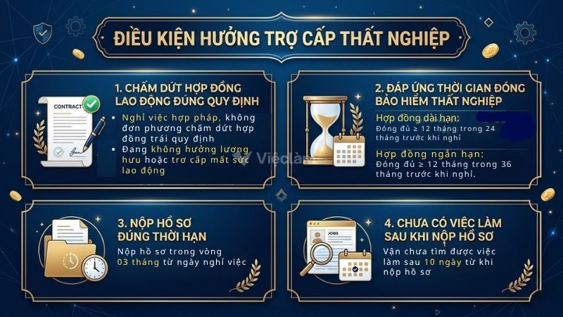 Điều kiện hưởng bảo hiểm thất nghiệp