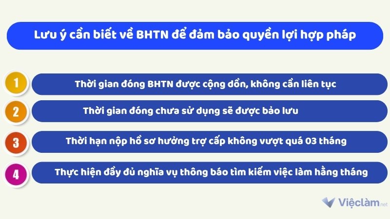 Lưu ý cần biết về BHTN để đảm bảo quyền lợi hợp pháp