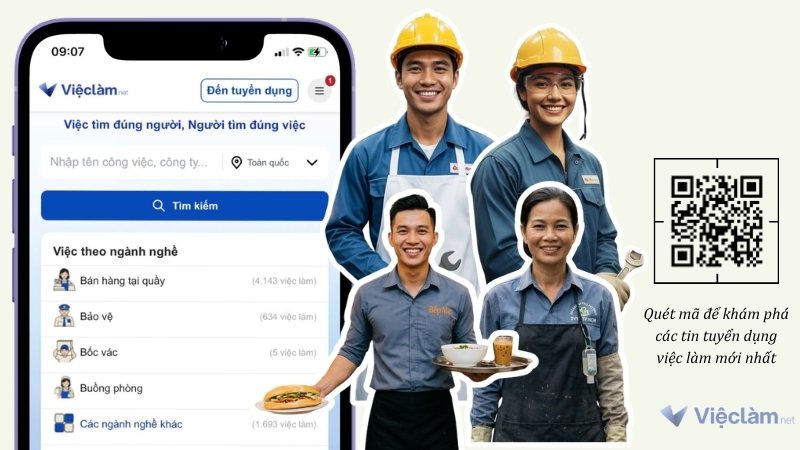 Tìm việc làm lương cao, uy tín, đa dạng ngành nghề trên Vieclam.net