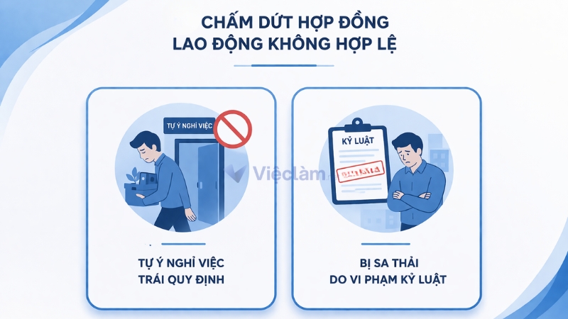 Các trường hợp không được hưởng bảo hiểm thất nghiệp theo quy định Trường hợp chấm dứt hợp đồng lao động không hợp lệ