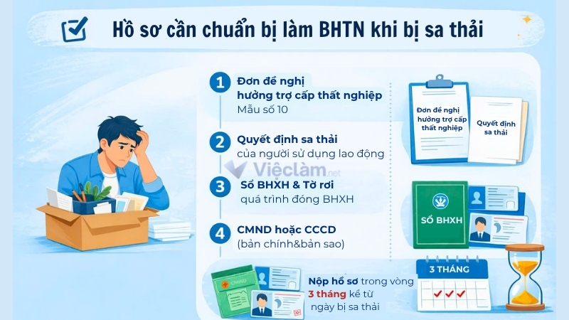 Quy định hưởng Bảo hiểm thất nghiệp khi người lao động bị sa thải Hồ sơ cần chuẩn bị làm bảo hiểm thất nghiệp khi bị sa thải