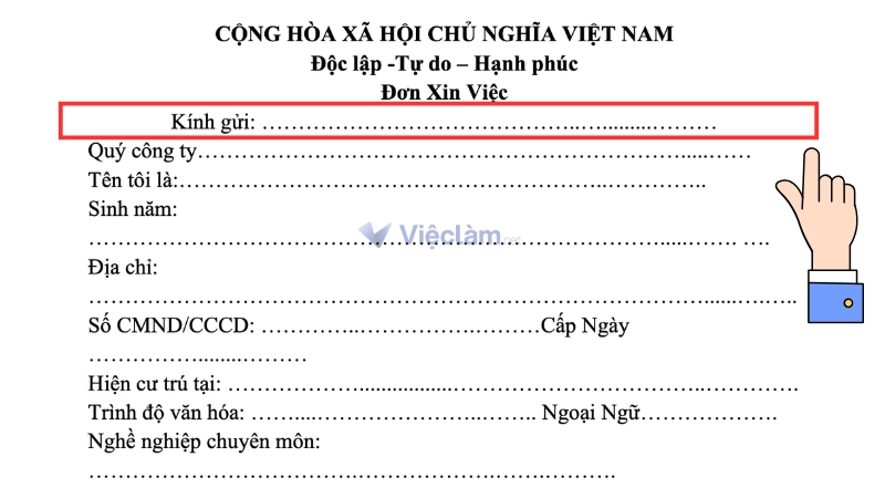 Hướng dẫn cách viết phần kính gửi trong đơn xin việc Mục kính gửi trong đơn xin việc