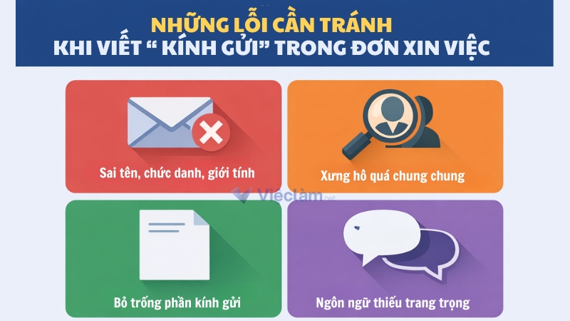 Hướng dẫn cách viết phần kính gửi trong đơn xin việc Những lỗi cần tránh khi viết phần Kính gửi trong đơn xin việc