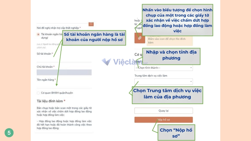 Hướng dẫn cách đăng ký bảo hiểm thất nghiệp online tại nhà nhanh, đơn giản Nhập thông tin phần kết của đơn đề nghị hưởng trợ cấp thất nghiệp online